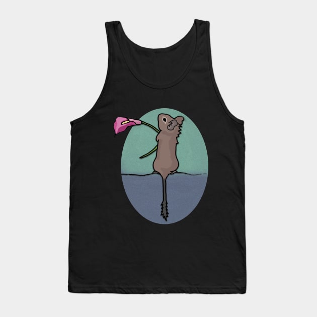 Degu with Flower Tank Top by Mystical_Illusion